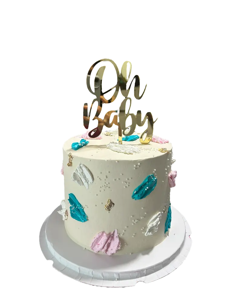 Pastel baby shower fondant temático