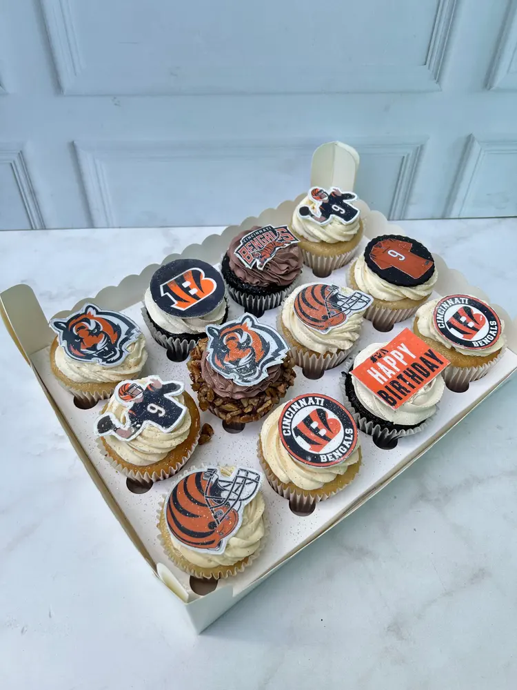 Cupcakes temática Bengals decoración profesional