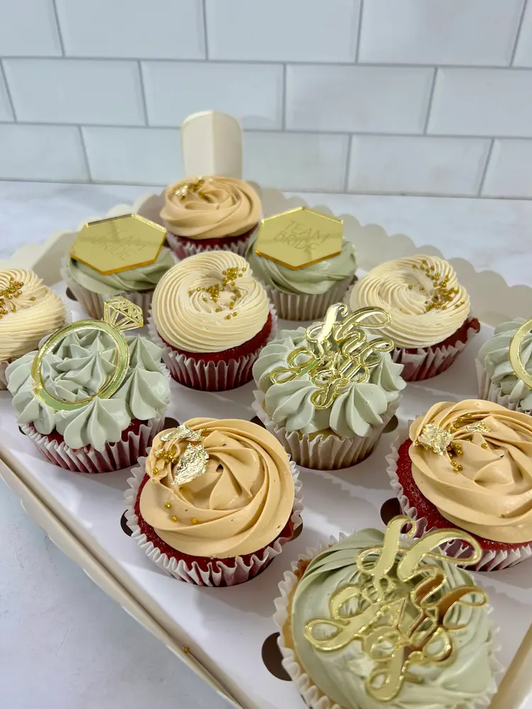 Cupcakes boda topper hexagonal elegante