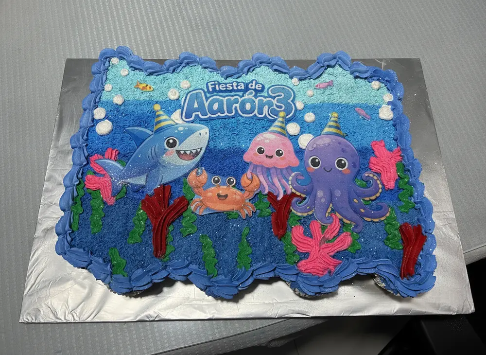 Pastel océano submarino fondant creativo